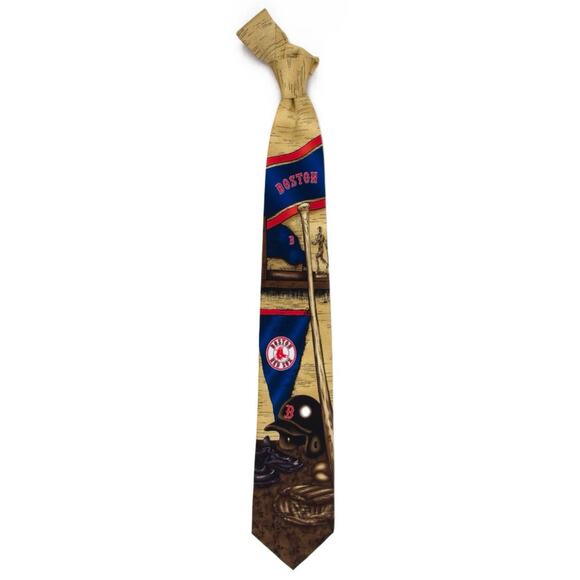 Eagles Wings MLB Red Sox Tie Officially Licensed Baseball Nostalgia 100% Silk - Picture 1 of 9